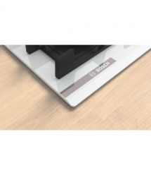 Bosch Варочная поверхность Bosch газ на стекле, 60см, чугун, белый