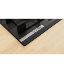 Bosch Варочная поверхность Bosch газ на стекле, 60см, чугун, черный