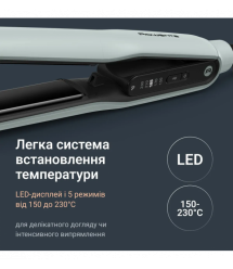 Rowenta Випрямитель Thermoglide, темп.режимов-5, 150-230С, дисплей, ионизация, титан, светло-зеленый