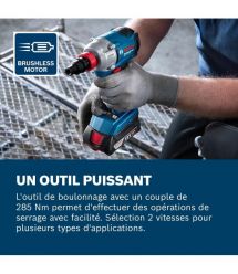 Bosch Гайковерт ударный Bosch GDX 18V-285 18В до 3600об·мин 285Нм квадрат 1/2" ЗП 1.1кг