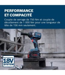 Bosch Гайковерт ударный Bosch GDS 18V-750C 18В до 3000об·мин 270/380/750Нм квадрат 1/2" 1.7кг без АКБ и ЗП