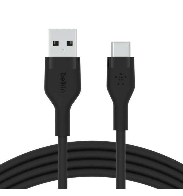 Belkin Кабель USB-A - USB-C силиконовый, с клипсой, 3m Black
