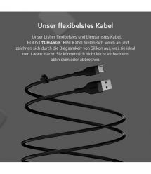 Belkin Кабель USB-A - USB-C силиконовый, с клипсой, 3m Black