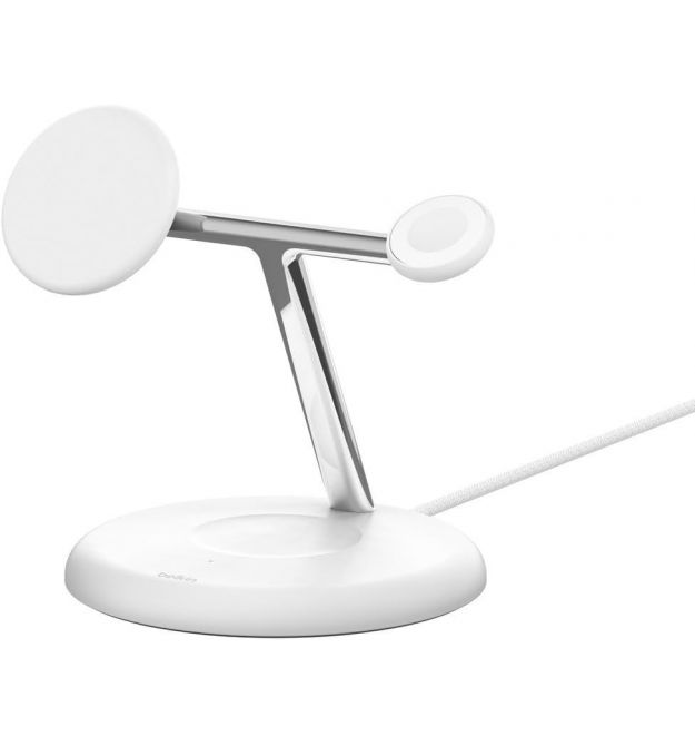 Belkin Беспроводное зарядное устройство 3in1 Magnetic Qi2 15Вт, белый