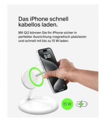 Belkin Беспроводное зарядное устройство 3in1 Magnetic Qi2 15Вт, белый