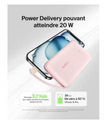 Belkin Портативное зарядное устройство Power Bank 10000мАч, 20Вт, USB-C, розовый