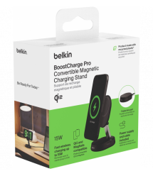 Belkin Зарядное устройство безпроводное 15Вт Stand Magnetic Qi2, черный