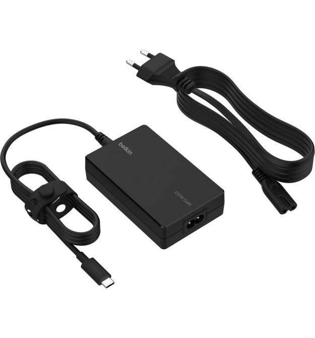 Belkin Зарядное устройство сетевое 100Вт USB-С GAN PD PPS, кабель USB-C 2м, черный OEM