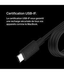 Belkin Зарядное устройство сетевое 100Вт USB-С GAN PD PPS, кабель USB-C 2м, черный OEM