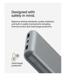 Belkin Портативное зарядное устройство Power Bank 20000мАч, 15Вт, 2хUSB-A/USB-C, серый