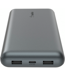 Belkin Портативное зарядное устройство Power Bank 20000мАч, 15Вт, 2хUSB-A/USB-C, серый