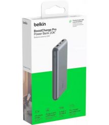 Belkin Портативное зарядное устройство Power Bank 20000мАч, 15Вт, 2хUSB-A/USB-C, серый