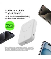 Belkin Портативное зарядное устройство Power Bank 8000мАч, MagSafe Wireless, белый