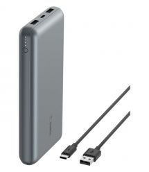 Belkin Портативное зарядное устройство Power Bank 10000мАч, 15Вт, 2хUSB-A/USB-C, серый