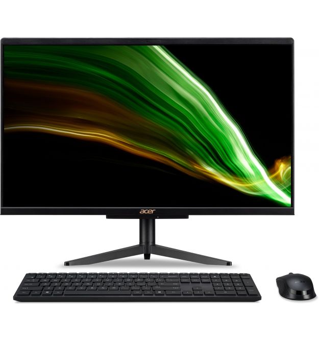 Acer ПК Моноблок Acer Aspire C24-1600 23.8" FHD, Intel P N6005, 8GB, F256GB, UMA, WiFi, кл+м, Lin, черный