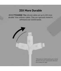 Belkin Кабель USB-A - Lightning силиконовый, с клипсой, 1м, белый