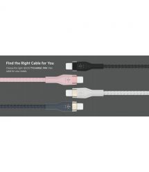 Belkin Кабель USB-A - Lightning витой, силиконовый, с ремешком на магните, 1м, черный