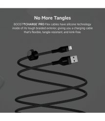 Belkin Кабель USB-A - Lightning витой, силиконовый, с ремешком на магните, 1м, черный