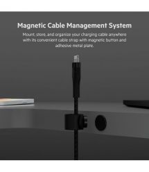 Belkin Кабель USB-A - Lightning витой, силиконовый, с ремешком на магните, 1м, черный