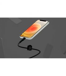 Belkin Кабель USB-A - Lightning витой, силиконовый, с ремешком на магните, 1м, черный