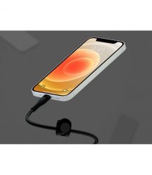 Belkin Кабель USB-A - Lightning витой, силиконовый, с ремешком на магните, 1м, черный