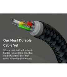 Belkin Кабель USB-A - Lightning витой, силиконовый, с ремешком на магните, 1м, черный
