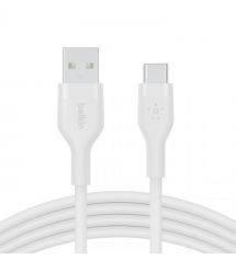 Belkin Кабель USB-A - USB-C силиконовый, с клипсой, 2м, белый