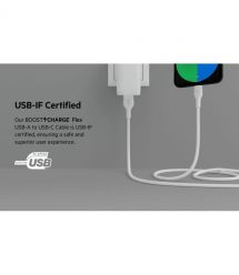 Belkin Кабель USB-A - USB-C силиконовый, с клипсой, 2м, белый