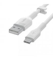 Belkin Кабель USB-A - USB-C силиконовый, с клипсой, 2м, белый