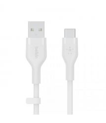 Belkin Кабель USB-A - USB-C силиконовый, с клипсой, 2м, белый