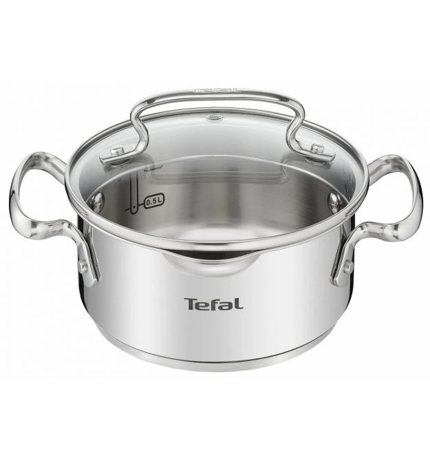 Tefal Кастрюля DUETTO+, 1.5л, с крышкой, нержавеющая сталь, стекло