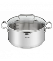 Tefal Кастрюля DUETTO+, 5л, с крышкой, нержавеющая сталь, стекло