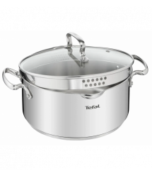 Tefal Кастрюля DUETTO+, 5л, с крышкой, нержавеющая сталь, стекло