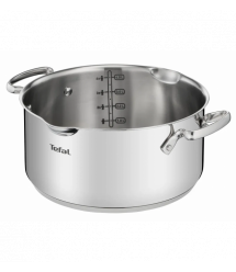 Tefal Кастрюля DUETTO+, 5л, с крышкой, нержавеющая сталь, стекло