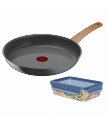 Tefal Сковорода Renew+контейнер Tefal Master Seal Eco, 26см, 0.8л, алюминий, бакелит, стекло, серый, прозрачный
