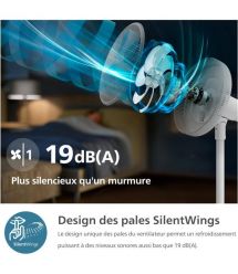 Philips Вентилятор Philips напольный Series 2000, 40см, 48Вт, таймер, поворот 90, белый