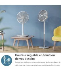 Philips Вентилятор Philips напольный Series 2000, 40см, 48Вт, таймер, поворот 90, белый