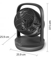 Philips Вентилятор Philips настольный Series 3000, 22см, 27Вт, таймер, поворот 180, черный