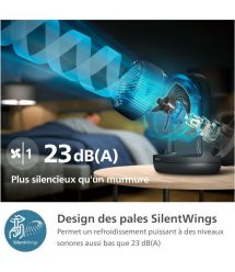 Philips Вентилятор Philips настольный Series 3000, 22см, 27Вт, таймер, поворот 180, черный