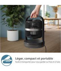 Philips Вентилятор Philips настольный Series 3000, 22см, 27Вт, таймер, поворот 180, черный