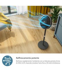 Philips Вентилятор Philips напольный Series 3000, 40см, 48Вт, управление сматфоном, регулировка высоты, черный