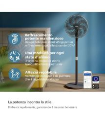 Philips Вентилятор Philips напольный Series 3000, 40см, 48Вт, управление сматфоном, регулировка высоты, черный