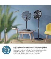 Philips Вентилятор Philips напольный Series 3000, 40см, 48Вт, управление сматфоном, регулировка высоты, черный