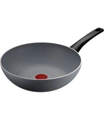Tefal Сковорода ВОК Halo, 28см, алюминий, бакелит, серый
