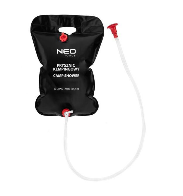 Neo Tools Кемпинговый душ, ПВХ, 20л, черный, 0.3 кг