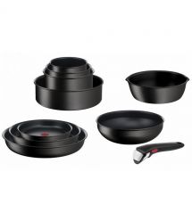 Tefal Набор посуды Ingenio Unlimited, сменная ручка, 13 предметов, алюминий, бакелит, пластик, силикон, стекло, черный