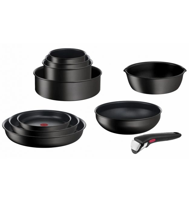 Tefal Набор посуды Ingenio Unlimited, сменная ручка, 13 предметов, алюминий, бакелит, пластик, силикон, стекло, черный