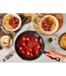 Tefal Сковорода с крышкой Day by Day, 24см, с крышкой, алюминий, бакелит, стекло, черный
