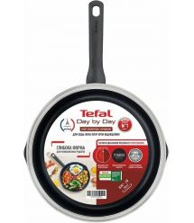 Tefal Сковорода с крышкой Day by Day, 20см, с крышкой, алюминий, бакелит, стекло, черный