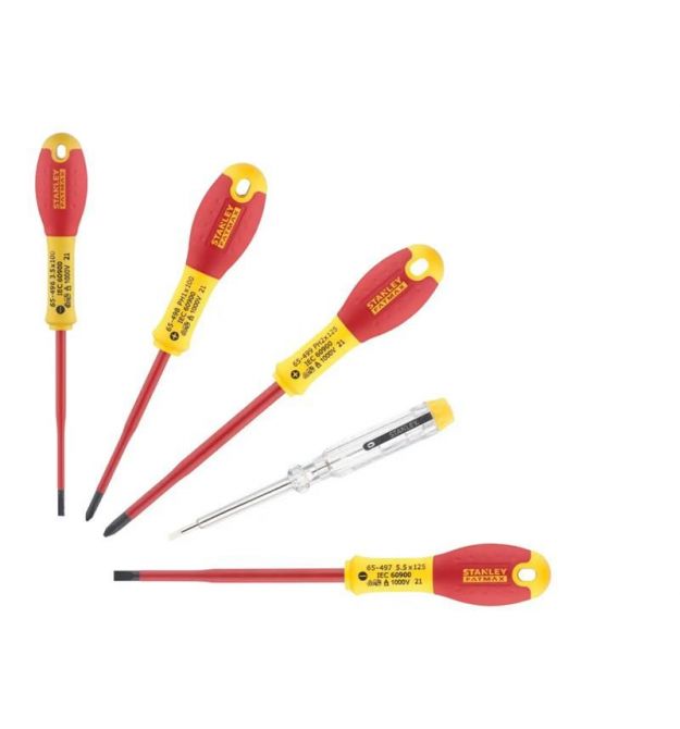 Stanley Отвертка FatMax набор 7шт, для работ под напряжением 1000В, прямой шлиц